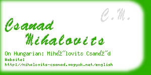 csanad mihalovits business card